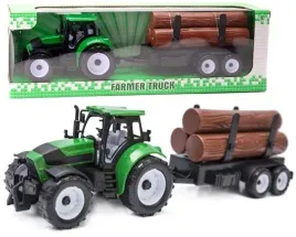zielony-traktor-z-przyczepa-drewno