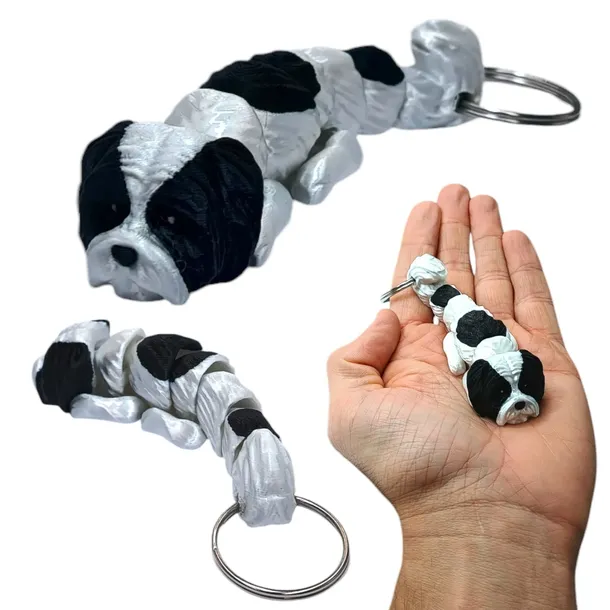 Ruchomy Brelok - Pies  Shih Tzu,  ShihTzu, Brelok do Kluczy