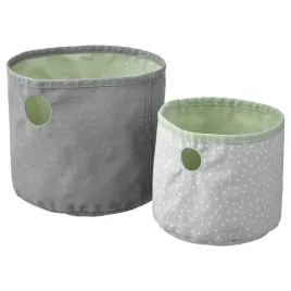 ikea-len-pudelko-kosz-2-szt-zielony-jasnoszary