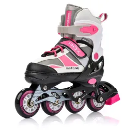 rolki-dzieciece-meteor-rox-34-37-pu-80a-abec-7-rozowo-szaro-biale