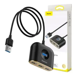 adapter-usb-4w1-baseus-square-round-hub-usb-3-0-do-usb-3-0-usb2-0-1m-czarny