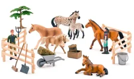 zestaw-figurki-konie-25-szt-faunica-wielokolorowy-plastik
