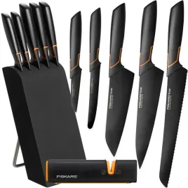 fiskars-zestaw-5szt-nozy-kuchennych-w-bloku-edge-ostre-czarne-ostrzalka