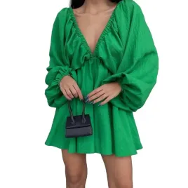kobieca-elegancka-sukienka-sexy-mini-trapezowa-zielona-m-gole-plecy