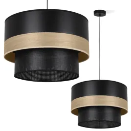 lampa-wiszaca-sufitowa-zyrandol-czarny-abazur-drewno-do-salonu-sypialni