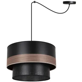 lampa-wiszaca-sufitowa-zyrandol-czarny-abazur-drewno-do-sypialni-salonu