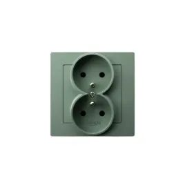 ospel-as-gniazdo-elektryczne-podwojne-z-uziemieniem-zielony-mat-kpl