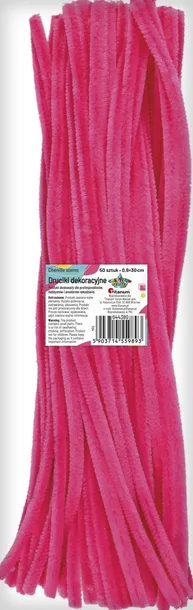 Druciki dekoracyjne wyciory różowe intensywne 0,6x30 cm 50 sztuk Titanum