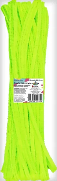 Druciki dekoracyjne wyciory żółto-zielone fluo 0,6x30 cm 50 sztuk Titanum