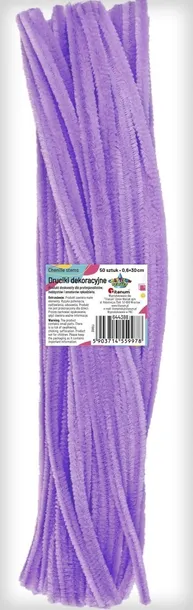 Druciki dekoracyjne wyciory fioletowy jasny 0,6x30 cm 50 sztuk Titanum