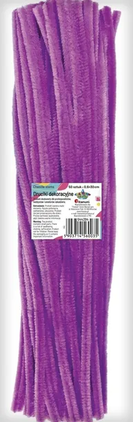 Druciki dekoracyjne wyciory fioletowy magenta 0,6x30 cm 50 sztuk Titanum