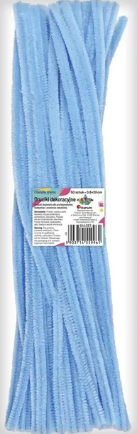 Druciki dekoracyjne wyciory błękitne 0,6x30 cm 50 sztuk Titanum