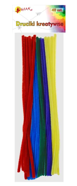 Druciki kreatywne mix kolorów intensywnych 40 szt 30 cm Shan SD02