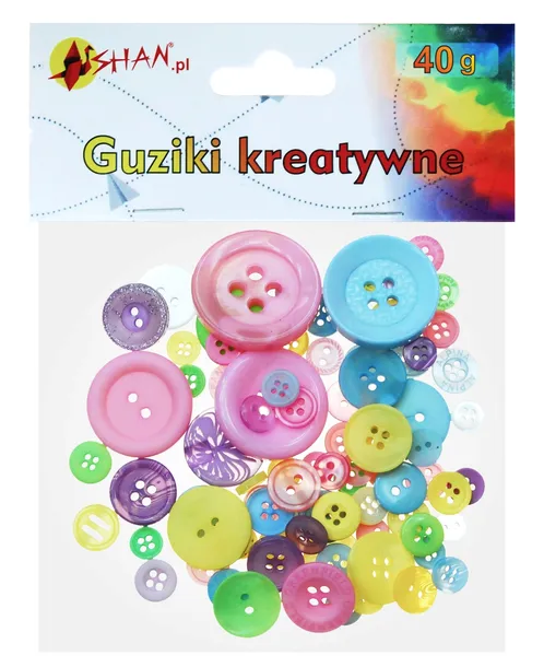 Guziki kreatywne dekoracyjne PASTELOWE 40g Shan
