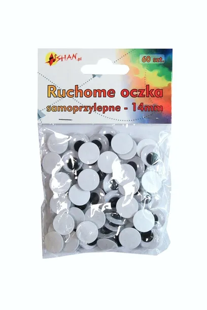 Ruchome oczka samoprzylepne 14 mm 60 szt Shan SO07