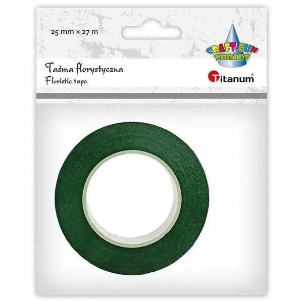 Taśma florystyczna 25mmx27m zielona Titanum