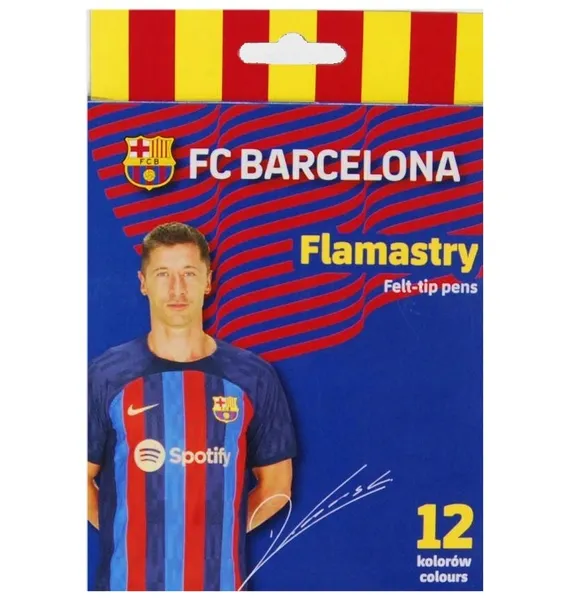Flamastry 12 kolorów FC Barcelona Astra
