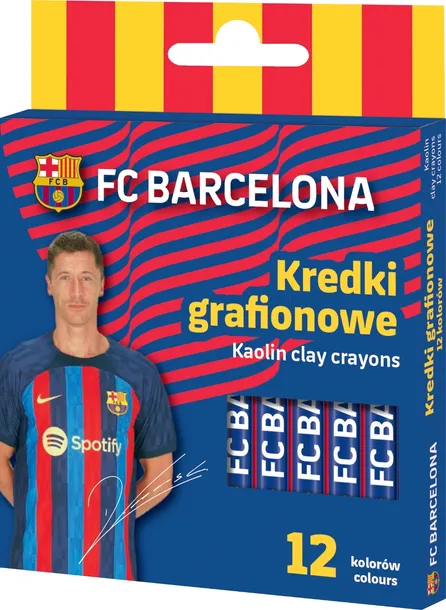 Kredki grafionowe 12 kolorów FC Barcelona Astra