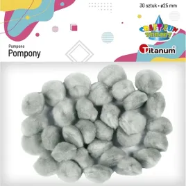 pompony-akrylowe-szare-25mm-30szt-titanum
