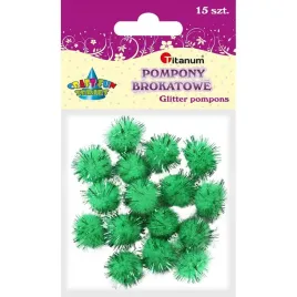 pompony-brokatowe-18mm-15-szt-titanum-zielony