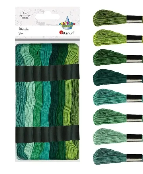 Mulina tonacja zielona 8 szt 8m Titanum Craft-Fun