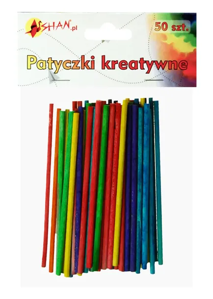 Patyczki kreatywne okrągłe kolorowe 9cm 50szt Shan