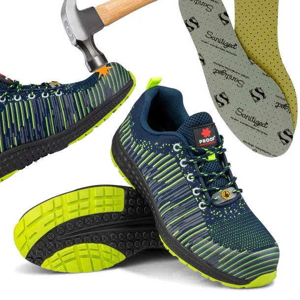 BUTY ROBOCZE LEKKIE PÓŁBUTY OCHRONNE MĘSKIE BHP S1P ESD LUX PROOF R. 44