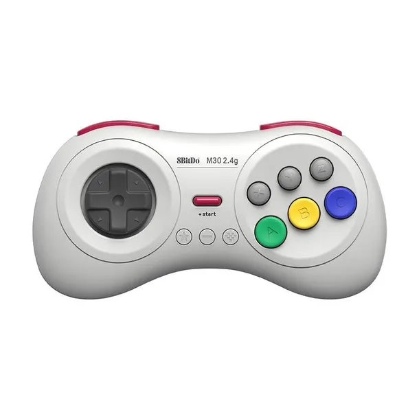 8bitdo-m30-2-4g-white-pad-sega-mega-drive-mini-switch-rpi-waga-z-opakowaniem-0-27-kg-kod-producenta-ret00367