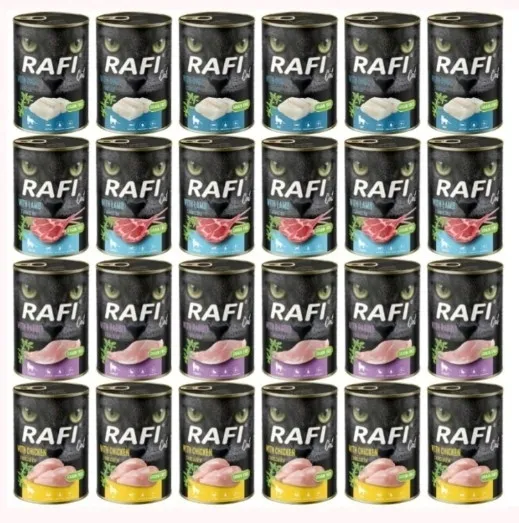 Mokra karma dla kota Rafi cat mix smaków 24 x 400 g Nowe Smaki
