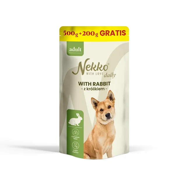 Mokra Karma dla psa saszetka Nekko Daily Królik 500g + 200g Gratis