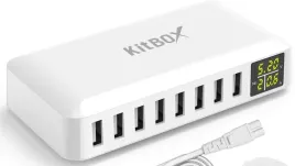 kitbox-i6-stacja-ladowarka-40w-8x-usb-lcd-watomierz-amperomierz-4w1