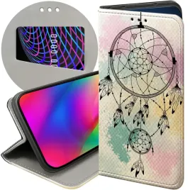 etui-z-klapka-do-xiaomi-redmi-note-14-5g-wzory-boho-lapacz-snow-piora-case