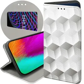 etui-z-klapka-do-xiaomi-redmi-note-14-5g-wzory-3d-geometryczne-iluzja-case