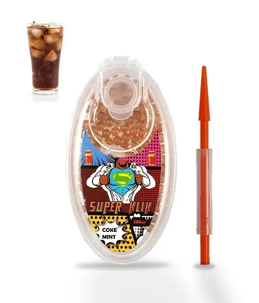 MOCNE SUPER KLIK kulki smakowe do papierosów COLA MIĘTA 100 szt.