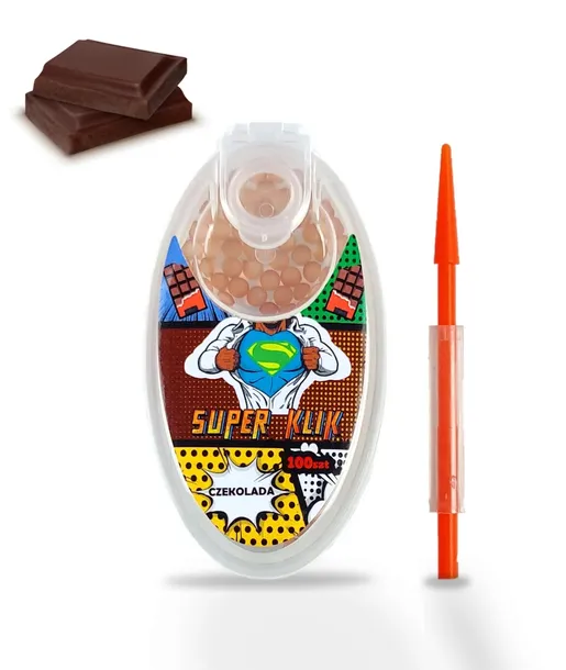 MOCNE SUPER KLIK Kulki smakowe do papierosów CZEKOLADOWE CZEKOLADA 100 szt.