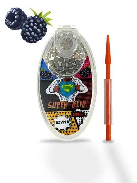 MOCNE SUPER KLIK kulki smakowe do papierosów JEŻYNA JEŻYNOWE 100 szt.