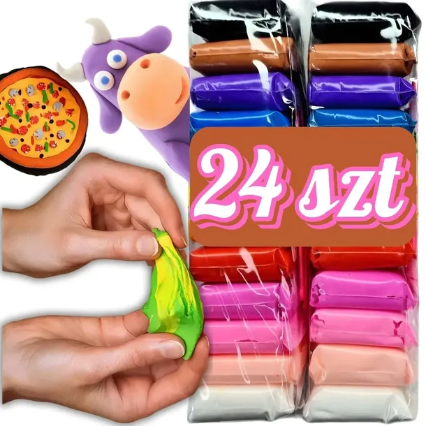 Piankowa masa plastyczna w wielu kolorach do modelowania figur i kompozycji