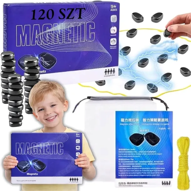 MAGNETYCZNA GRA 120 KULEK KAMIENIE MAGNETYCZNE STRATEGICZNA PLANSZOWA XXXL
