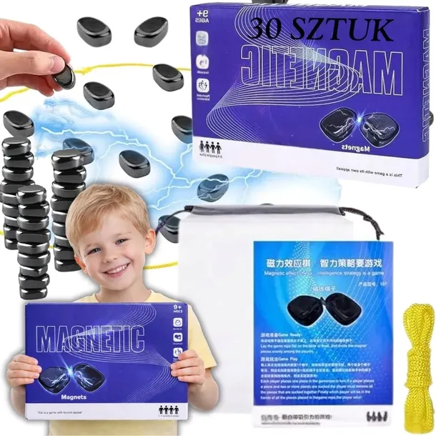 Gra strategiczna planszowa szachy kamienie magnetyczne 30 szt.