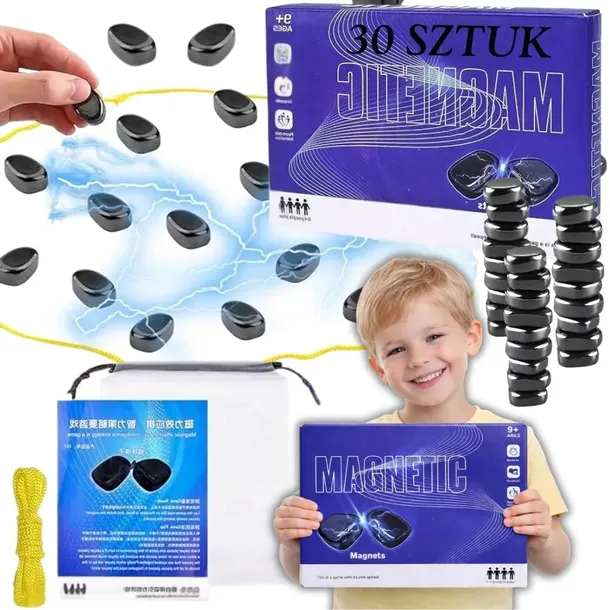 KAMIENIE MAGNETYCZNE | SZACHY GRA PLANSZOWA STRATEGICZNA | 20 SZTUK + WOREK