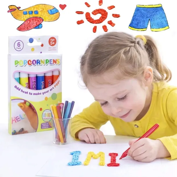 Popcorn Pen długopis 3D rosnący wypukły kolorowe rysunki DIY dla dzieci