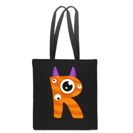 eko-torba-bawelna-czarna-dziecieca-z-litera-r-imie-dziecka-monster-tt-513