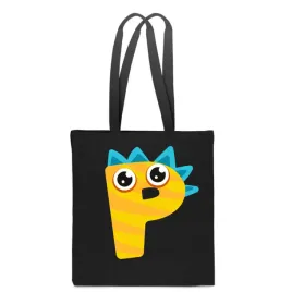eko-torba-bawelna-czarna-dziecieca-z-litera-p-imie-dziecka-monster-tt-510