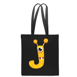 eko-torba-bawelna-czarna-dziecieca-z-litera-j-imie-dziecka-monster-tt-504