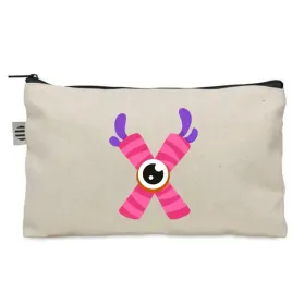 piornik-szkolny-saszetka-bawelniany-bezowy-litera-x-imie-monster-ko-059