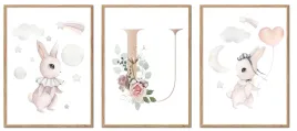 zestaw-3-obrazow-w-ramie-dzieciecy-kroliczki-zajaczki-litera-u-p2645-53x73