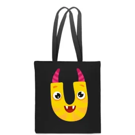 eko-torba-bawelna-czarna-dziecieca-z-litera-u-imie-dziecka-monster-tt-516