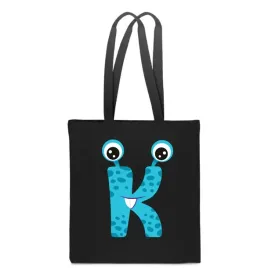 eko-torba-bawelna-czarna-dziecieca-z-litera-k-imie-dziecka-monster-tt-505