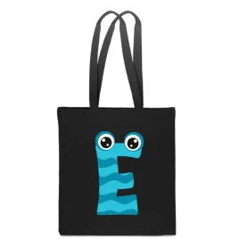 eko-torba-bawelna-czarna-dziecieca-z-litera-e-imie-dziecka-monster-tt-499