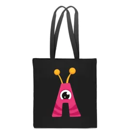 eko-torba-bawelna-czarna-dziecieca-z-litera-a-imie-dziecka-monster-tt-495